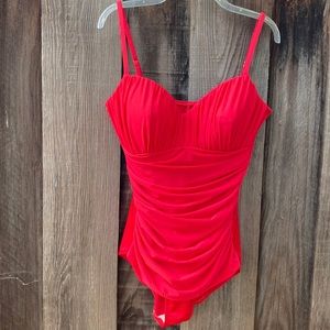Miraclesuit sz 16 beautiful red, like new swimsuit.